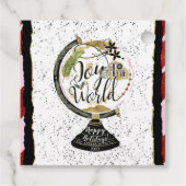 Doe mee aan de Wereldwijde feestdag, roze en rode  Bedankjes Labels (Achterkant)