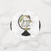 Doe mee aan de Wereldwijde feestdag, roze en rode  Confetti (Kleine voorkant)