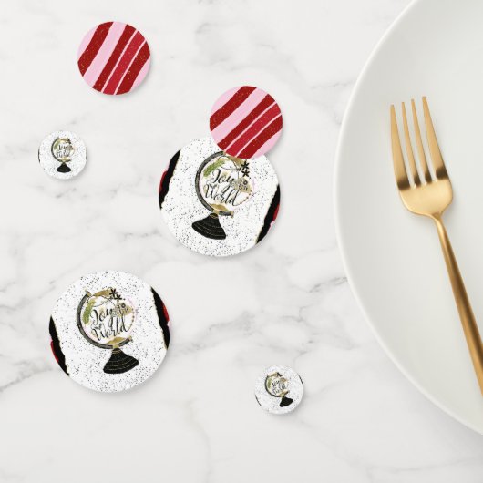 Doe mee aan de Wereldwijde feestdag, roze en rode  Confetti (Groep)