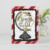 Doe mee aan de Wereldwijde feestdag, roze en rode  Kaart (Staand voorkant)