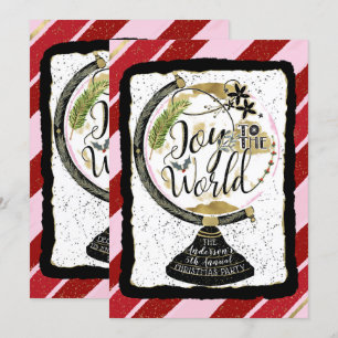 Doe mee aan de Wereldwijde feestdag, roze en rode  Kaart