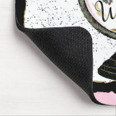 Doe mee aan de Wereldwijde feestdag, roze en rode  Muismat (Hoek)