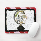 Doe mee aan de Wereldwijde feestdag, roze en rode  Muismat (Met muis)