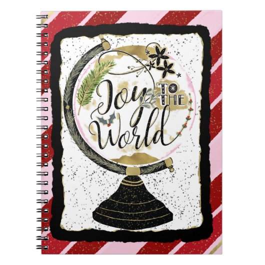 Doe mee aan de Wereldwijde feestdag, roze en rode  Notitieboek (Voorkant)