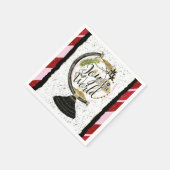 Doe mee aan de Wereldwijde feestdag, roze en rode  Servet (Hoek)