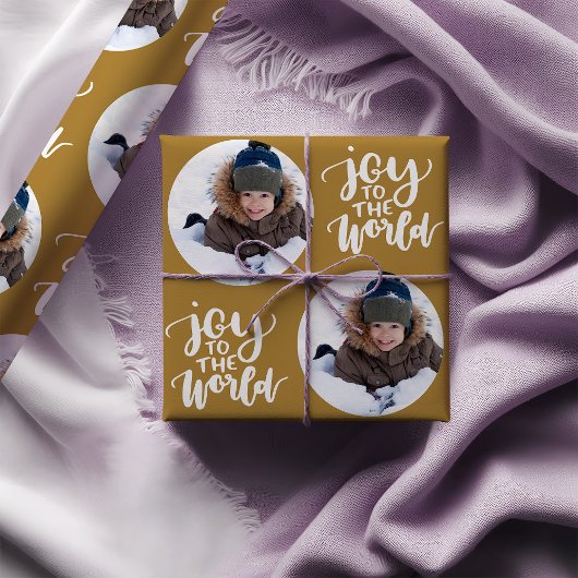 Doe mee aan de World Calligraphy Round Photo Gold Cadeaupapier