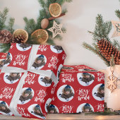 Doe mee aan de World Calligraphy Round Photo Red Cadeaupapier