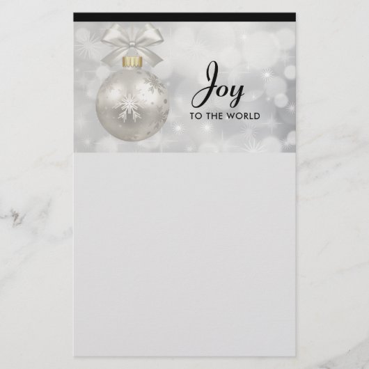 Doe mee aan de World Elegant Silver Kerstbal Briefpapier (Voorkant)
