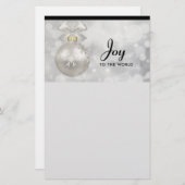 Doe mee aan de World Elegant Silver Kerstbal Briefpapier (Voorkant / Achterkant)