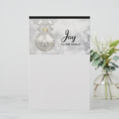 Doe mee aan de World Elegant Silver Kerstbal Briefpapier (Staand voorkant)