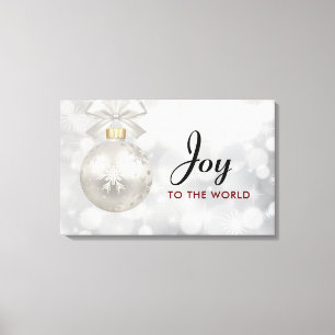 Doe mee aan de World Elegant Silver Kerstbal Canvas Afdruk