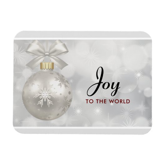 Doe mee aan de World Elegant Silver Kerstbal Magneet (Horizontaal)