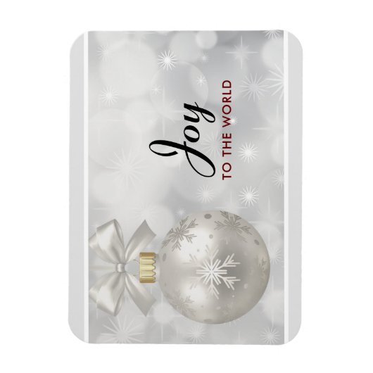 Doe mee aan de World Elegant Silver Kerstbal Magneet (Verticaal)