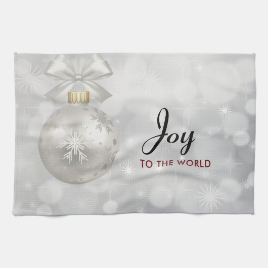 Doe mee aan de World Elegant Silver Kerstbal Theedoek (Horizontaal)