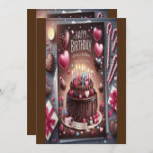 Doe mee aan een feestje (taartdag) kaart (Voorkant / Achterkant)