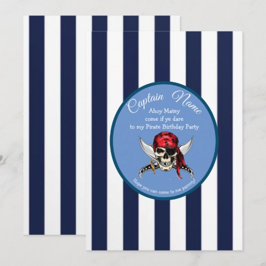 Doe mee aan een piratenavontuur kaart (Voorkant / Achterkant)