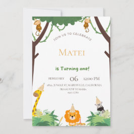 Doe mee aan een wild avontuur - eerste verjaardag kaart