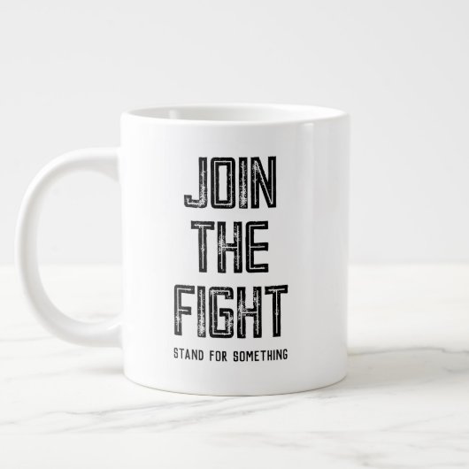 Doe mee aan het gevecht grote koffiekop (Links)