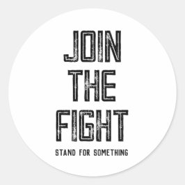 Doe mee aan het gevecht ronde sticker