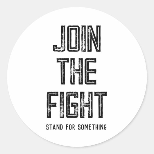 Doe mee aan het gevecht ronde sticker (Voorkant)