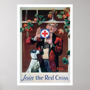 Doe mee aan het Rode Kruis - Man met Dog (US00292) Poster