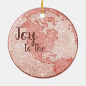 Doe mee aan het Roos Gold Glitter Roze Kerstmis Keramisch Ornament (Achterkant)