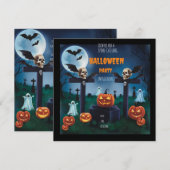 "Doe mee aan het Spooky Night Cemetery Halloween F Kaart (Voorkant / Achterkant)