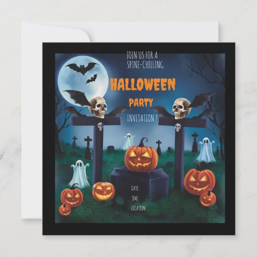 "Doe mee aan het Spooky Night Cemetery Halloween F Kaart (Voorkant)