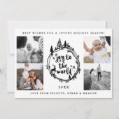 Doe mee aan het woord | Multifoto zwart-wit Feestdagenkaart (Voorkant)