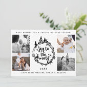 Doe mee aan het woord | Multifoto zwart-wit Feestdagenkaart (Staand voorkant)