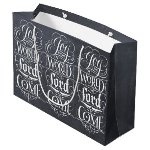 Doe mee aan het World Chalkboard Religieuze Callig Large Cadeautasje