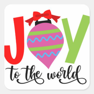 Doe mee aan het World Kerstlied Vierkante Sticker