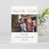 Doe mee aan het World Photo White Holiday Script G Feestdagenkaart (Staand voorkant)