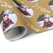Doe mee aan het World Script Round Photos Gold Cadeaupapier (Rol Hoek)