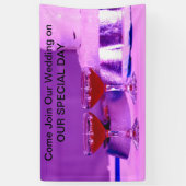 Doe mee aan onze bruiloft op onze speciale dag. spandoek (Verticaal)