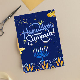 Doe mee aan onze vrolijke Hanukkah-viering!"  Reclamebord Met Voetstuk
