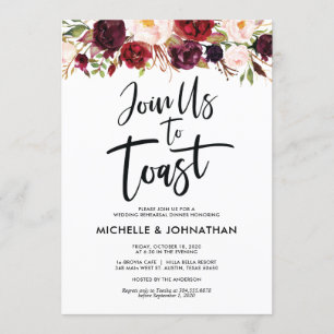 Doe mee aan toast, huwelijksrepetities kaart