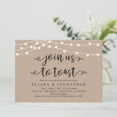 Doe mee aan toast, Rustic Wedding Rehearsal Dinner Kaart (Staand voorkant)