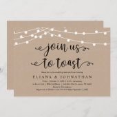 Doe mee aan toast, Rustic Wedding Rehearsal Dinner Kaart (Voorkant / Achterkant)