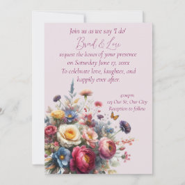 Doe mee als we 'I Do' zeggen met prachtige bloemst Kaart