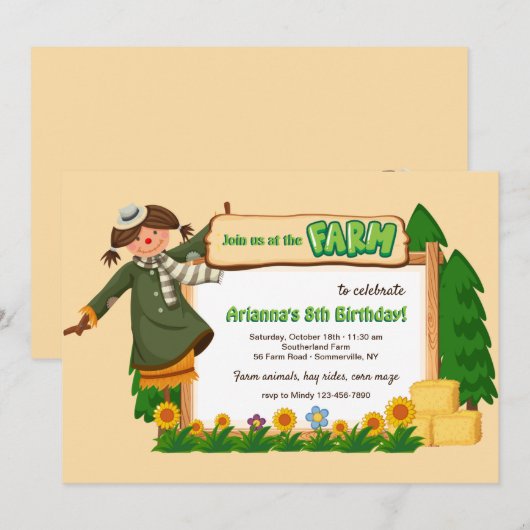 Doe mee bij de boerderij Uitnodiging (Voorkant / Achterkant)