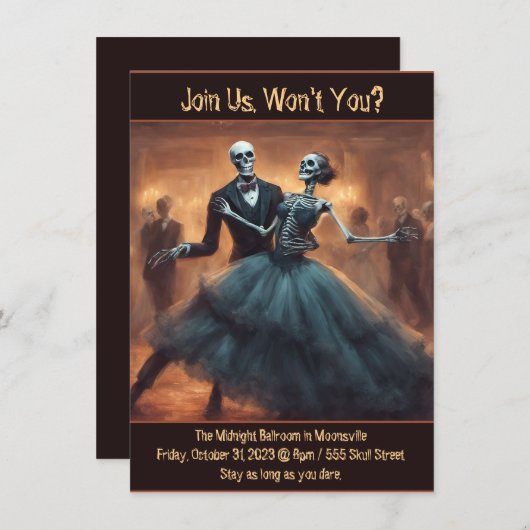 Doe mee, hè? Halloween dansfeest Kaart (Voorkant / Achterkant)