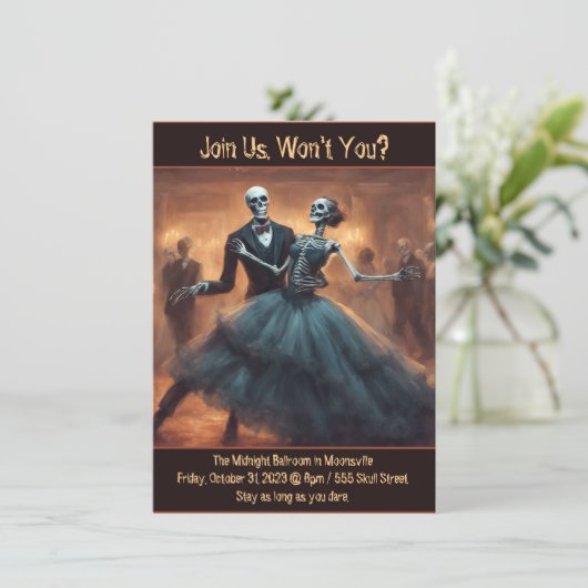 Doe mee, hè? Halloween dansfeest Kaart (Staand voorkant)