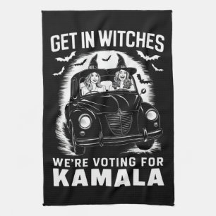 Doe mee Heksen We Stemmen op Kamala Halloween Theedoek