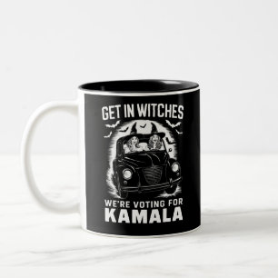 Doe mee Heksen We Stemmen op Kamala Halloween Tweekleurige Koffiemok
