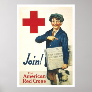 Doe mee! Het Amerikaanse Rode Kruis Poster