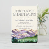 Doe mee in de bergen | Rustic Wedding Kaart (Staand voorkant)