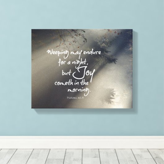 Doe mee in de Bijbelverse Verse van de Morning Canvas Afdruk (Insitu (Houten vloer))