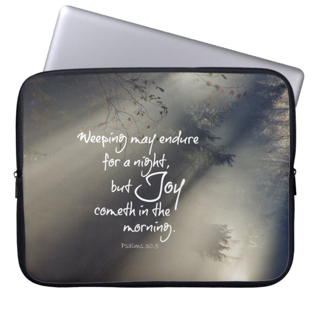 Doe mee in de Bijbelverse Verse van de Morning Laptop Sleeve (Voorkant)