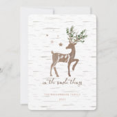 Doe mee in de eenvoudige dingen Birch Bark Woodgra Feestdagenkaart (Voorkant)